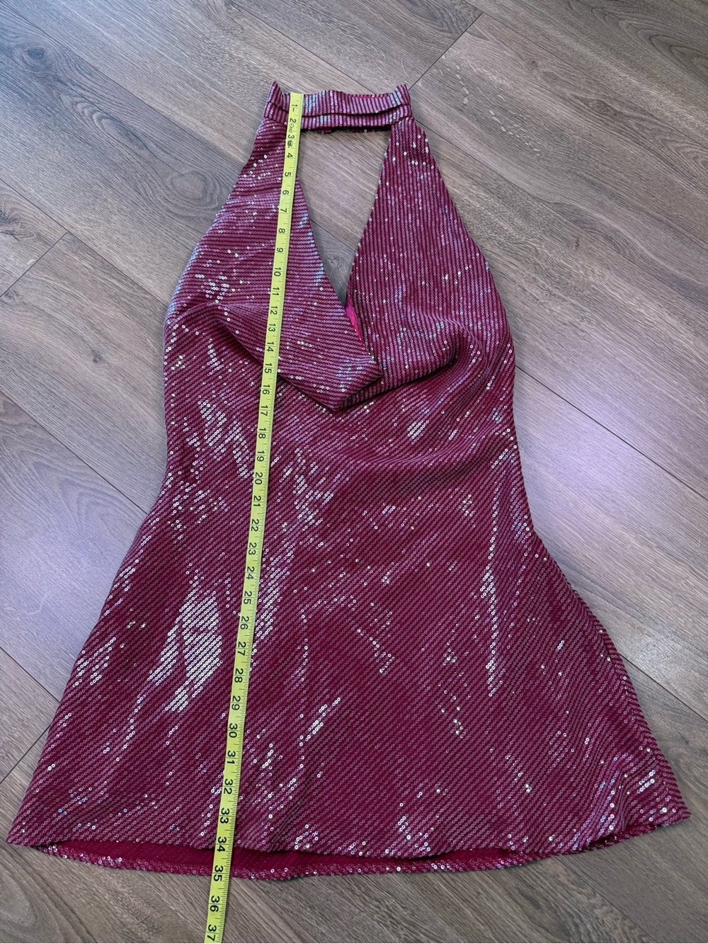 NWT Peppermayo Nora Sequin Cowl Neck Mini Dress Red Size US 8 - Picture 13 of 13